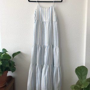 Madewell Blue Striped Maxi/Midi Dress